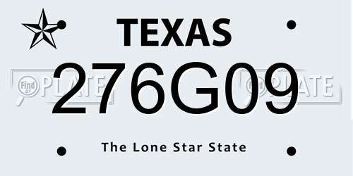 276G09 Texas License Plate