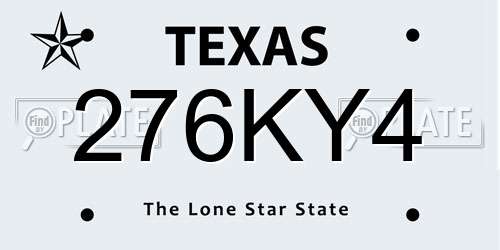 276KY4 Texas License Plate