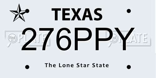 276PPY Texas License Plate