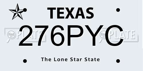 276PYC Texas License Plate
