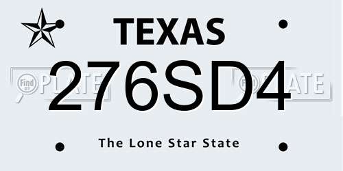 276SD4 Texas License Plate
