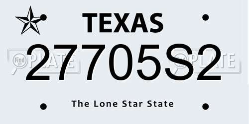 27705S2 Texas License Plate