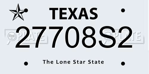 27708S2 Texas License Plate