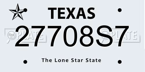 27708S7 Texas License Plate