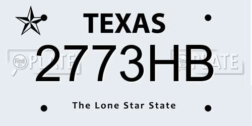 2773HB Texas License Plate