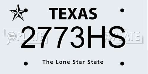 2773HS Texas License Plate