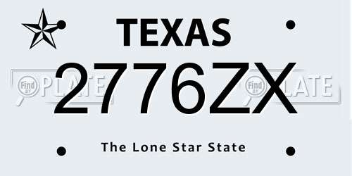 2776ZX Texas License Plate