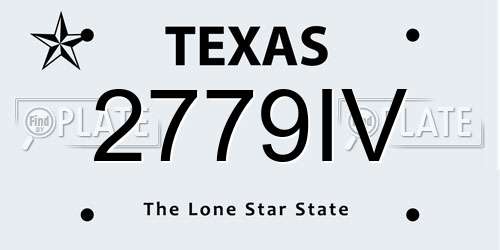 2779IV Texas License Plate