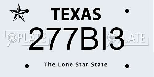 277BI3 Texas License Plate