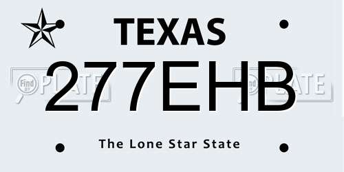 277EHB Texas License Plate