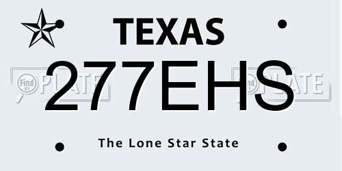 277EHS Texas License Plate