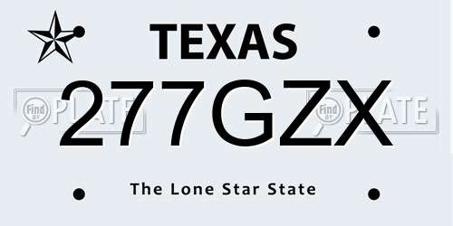 277GZX Texas License Plate