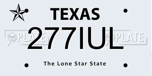 277IUL Texas License Plate
