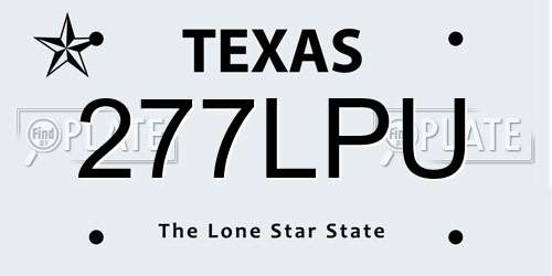 277LPU Texas License Plate