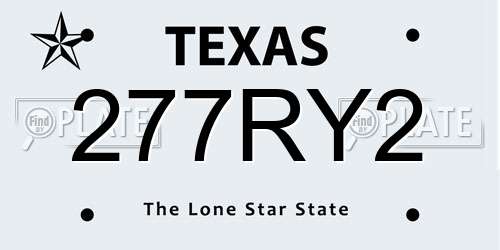 277RY2 Texas License Plate