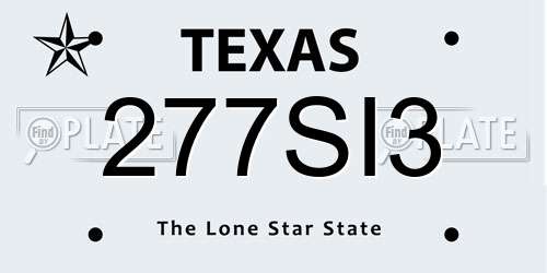 277SI3 Texas License Plate