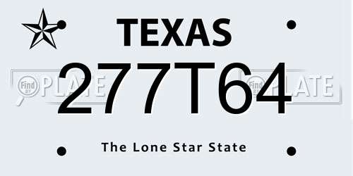 277T64 Texas License Plate