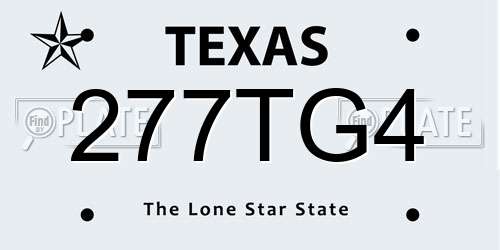 277TG4 Texas License Plate