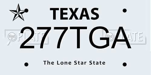 277TGA Texas License Plate