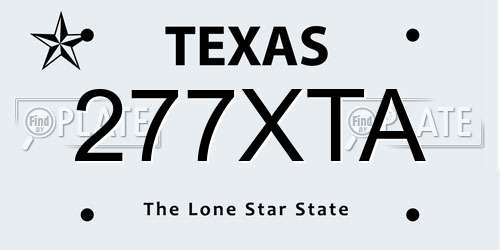 277XTA Texas License Plate