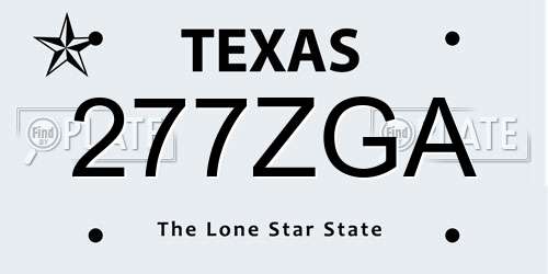 277ZGA Texas License Plate