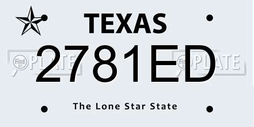 2781ED Texas License Plate