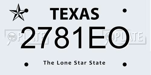 2781EO Texas License Plate