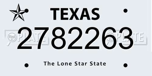 2782263 Texas License Plate