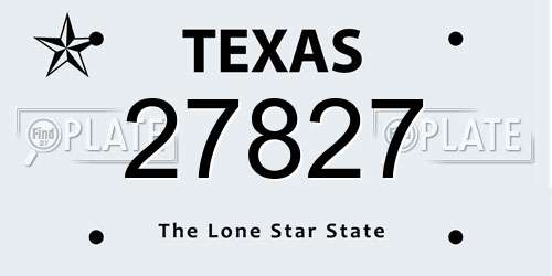 27827 Texas License Plate