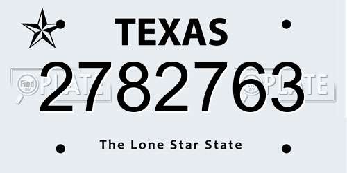 2782763 Texas License Plate