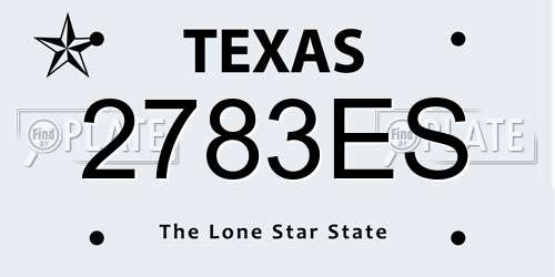 2783ES Texas License Plate
