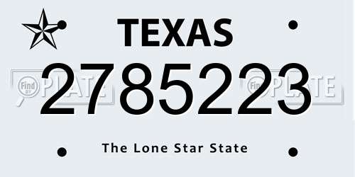 2785223 Texas License Plate