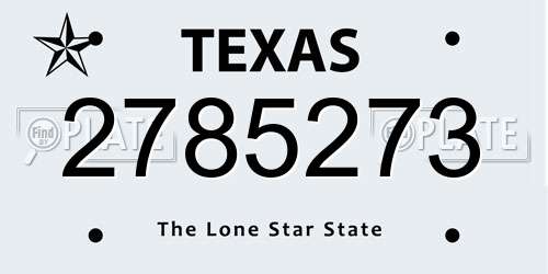 2785273 Texas License Plate