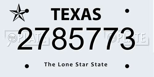 2785773 Texas License Plate