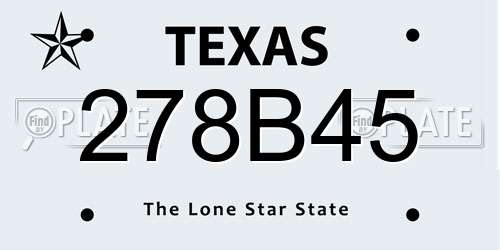 278B45 Texas License Plate