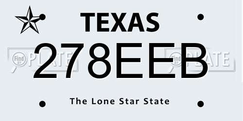 278EEB Texas License Plate