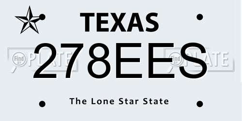 278EES Texas License Plate