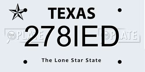 278IED Texas License Plate