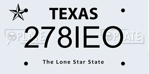 278IEO Texas License Plate