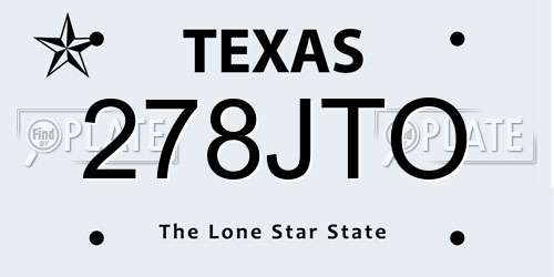 278JTO Texas License Plate