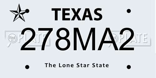 278MA2 Texas License Plate
