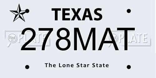 278MAT Texas License Plate