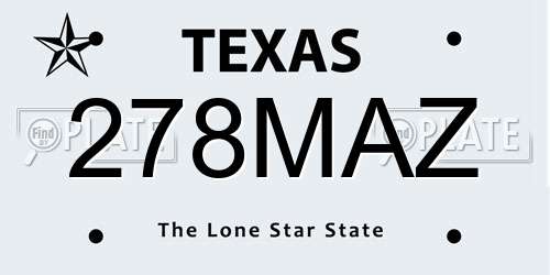 278MAZ Texas License Plate