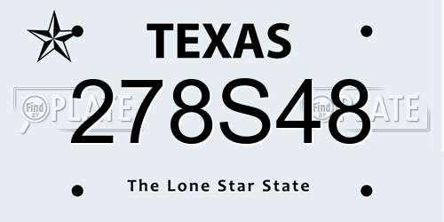 278S48 Texas License Plate