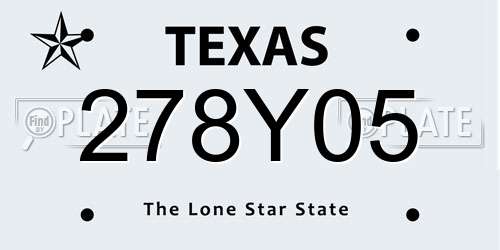 278Y05 Texas License Plate