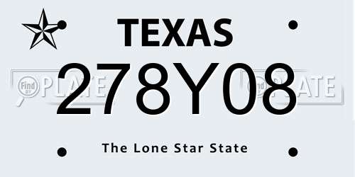278Y08 Texas License Plate