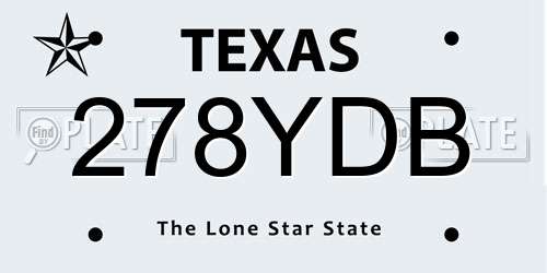 278YDB Texas License Plate