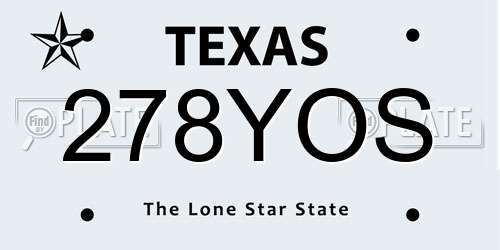 278YOS Texas License Plate
