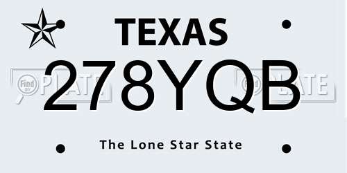 278YQB Texas License Plate