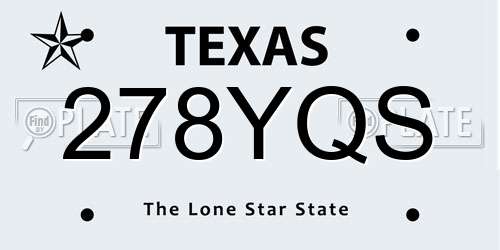 278YQS Texas License Plate